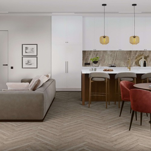 Кварцвиниловый SPC ламинат Damy Floor London Ливерпуль 0137 венгерская елка 615×123×4,2