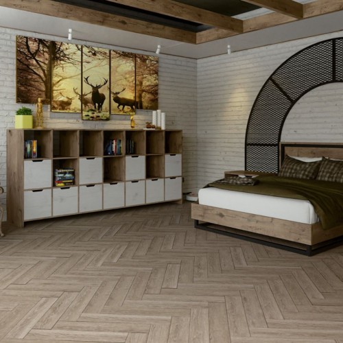 Кварцвиниловый SPC ламинат Damy Floor London Ливерпуль 0137 венгерская елка 615×123×4,2