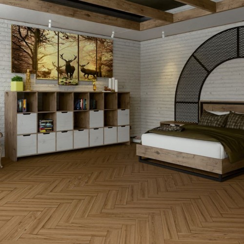 Кварцвиниловая плитка Damy Floor клеевая London LVT Лидс 5246-10-LVT венгерская елка 590×118×2,5