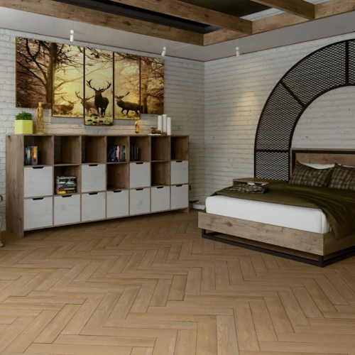 Кварцвиниловый SPC ламинат Damy Floor London Брайтон 5248-8 венгерская елка 615×123×4,2