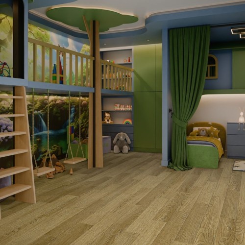 Кварцвиниловый SPC ламинат Damy Floor Family Дуб Золотой 190902EL-07F 1220×180×4
