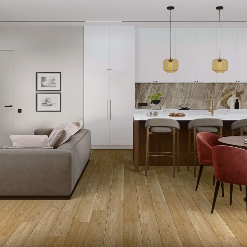 Кварцвиниловый SPC ламинат Damy Floor Family Дуб Медовый DF03-F 1220×180×4