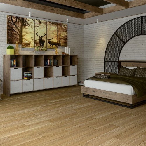 Кварцвиниловый SPC ламинат Damy Floor Family Дуб Медовый DF03-F 1220×180×4