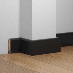 Плинтус МДФ крашеный Ликорн K-02 Глубокий черный RAL 9005 2050×70×16