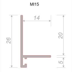 Микроплинтус алюминиевый Decaro ML15A Black 2000×26×15