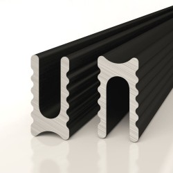 Профиль алюминиевый теневой разделительный Decaro D009A Black черный 3000×5×10