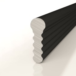 Профиль алюминиевый теневой разделительный Decaro D009.2A Black черный 3000×3×8,5