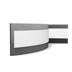 Плинтус полиуретановый под покраску гибкий Orac Decor Square SX207F 2000×250×13