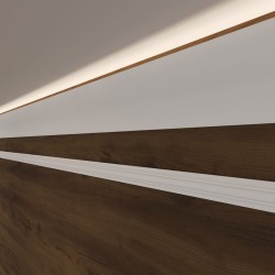 Потолочный плинтус под покраску Cosca Decor KX002 с подсветкой 2000×53×120