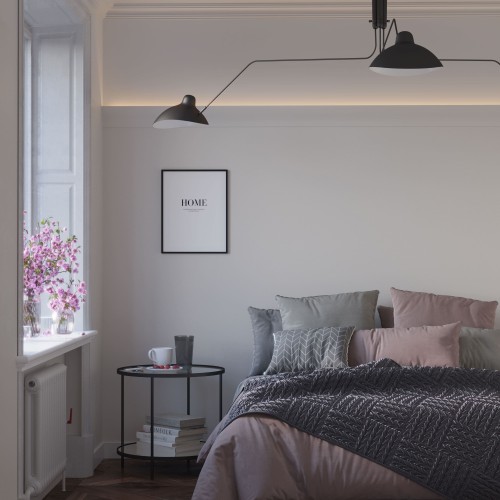 Потолочный плинтус под покраску Cosca Decor KX002 с подсветкой 2000×53×120