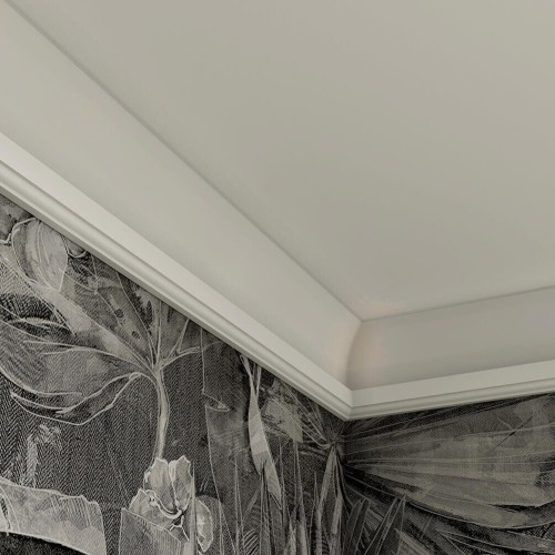 Потолочный плинтус под покраску Cosca Decor KX007 с подсветкой 2000×42×70