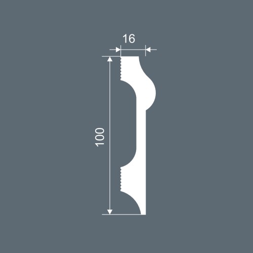 Плинтус под покраску Cosca Decor Экополимер PX043 2000×100×16