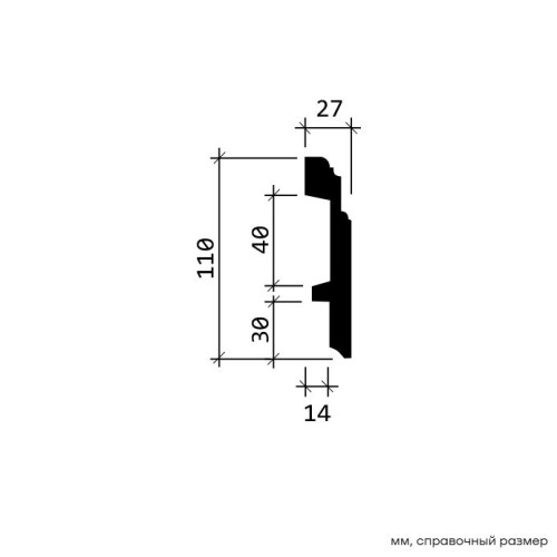 Плинтус под покраску Европласт 1.53.101 2000×110×27 Плинтус под покраску Европласт 1.53.101 2000×110×27