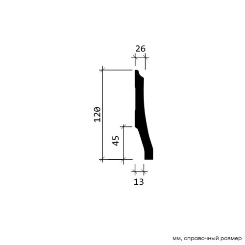 Плинтус под покраску Европласт 1.53.104 2000×120×26 Плинтус под покраску Европласт 1.53.104 2000×120×26