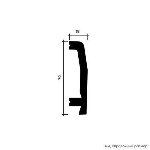 Плинтус под покраску Европласт 6.53.106 2000×70×18 Плинтус под покраску Европласт 6.53.106 2000×70×18