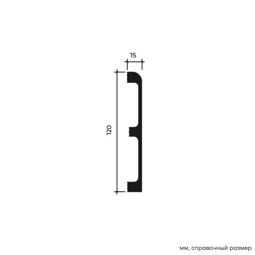 Плинтус под покраску Европласт U.6.53.122 2000×120×15 Плинтус под покраску Европласт U.6.53.122 2000×120×15