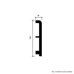 Плинтус под покраску Европласт 6.53.124 2000×100×18