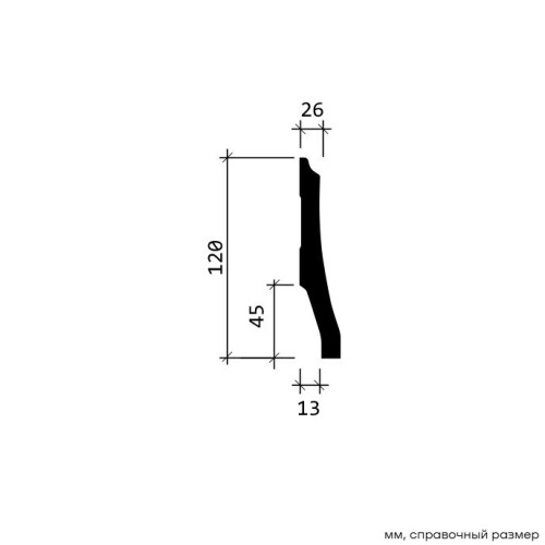 Плинтус под покраску гибкий Европласт 1.53.104 2000×120×26 Плинтус под покраску гибкий Европласт 1.53.104 2000×120×26