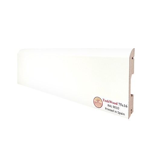 Плинтус МДФ ламинированный TeckWood RAL 9010 2000×75×16