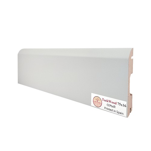 Плинтус МДФ ламинированный TeckWood Серый 2000×75×16