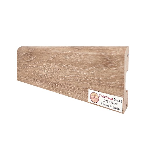 Плинтус МДФ ламинированный TeckWood Дуб Крафт 2150×75×16