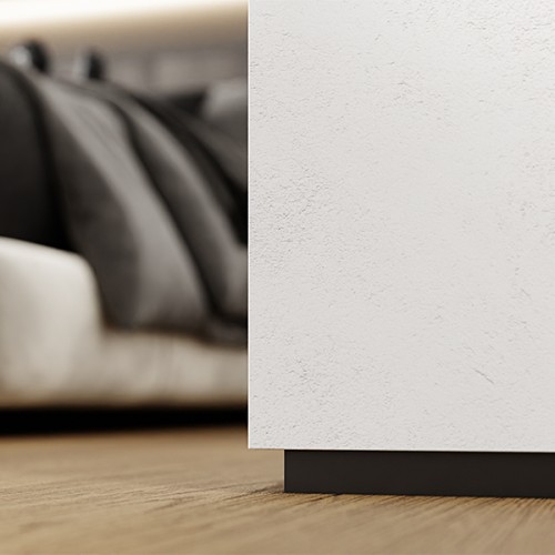 Плинтус алюминиевый теневой Modern Decor RAL 9005 Черный 68-95-78 2500×36,5×16