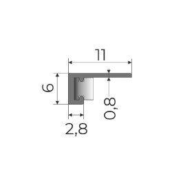 Микроплинтус алюминиевый Modern Decor Золото 89-90-55 2500×6×11