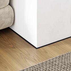 Микроплинтус алюминиевый Modern Decor RAL 9005 Черный муар 46-64-79 2500×6×11