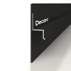 Плинтус алюминиевый теневой с подсветкой Decaro Regulated Черный D002.2A Black/F1A Black 2000×65×13,5