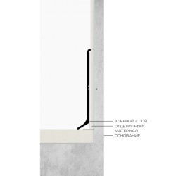 Плинтус алюминиевый Neexy Черный муар AKBD40-SBL 2500×40×10