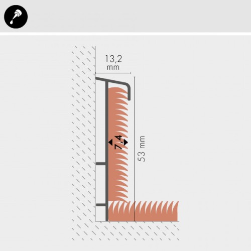 Плинтус ПВХ для ковролина Cezar Коричневый 110 2500×53×13,2 Плинтус ПВХ для ковролина Cezar Коричневый 110 2500×53×13,2