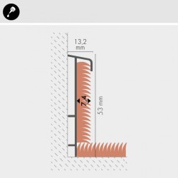 Плинтус ПВХ для ковролина Cezar Карамель 107 2500×53×13,2
