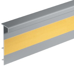 Плинтус ПВХ для ковролина Cezar Серебряный матовый 119 2500×53×13,2