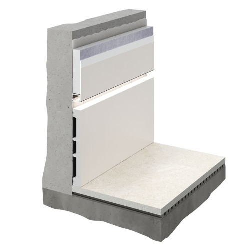 Плинтус алюминиевый скрытый с подсветкой Decaro Invisible i100 под покраску 2000×131×13,5 Плинтус алюминиевый скрытый с подсветкой Decaro Invisible i100 под покраску 2000×131×13,5