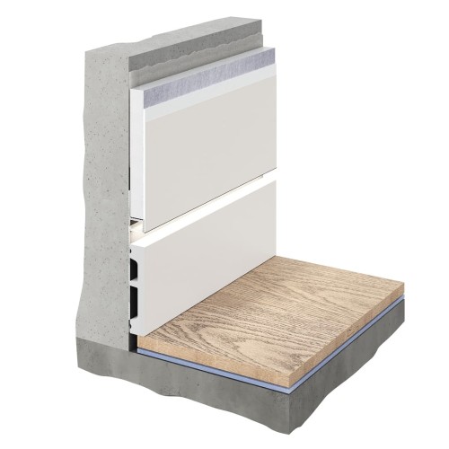 Плинтус алюминиевый скрытый с подсветкой Decaro Invisible i100 под покраску 2000×131×13,5 Плинтус алюминиевый скрытый с подсветкой Decaro Invisible i100 под покраску 2000×131×13,5