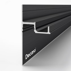 Плинтус алюминиевый теневой с подсветкой Decaro D001A Black Черный 2000×55×27
