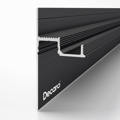 Плинтус алюминиевый теневой с подсветкой Decaro D001A Black Черный 2000×55×27 Плинтус алюминиевый теневой с подсветкой Decaro D001A Black Черный 2000×55×27