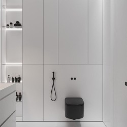 Плинтус алюминиевый теневой с подсветкой Decaro D002A Black Черный 2000×45×14,5