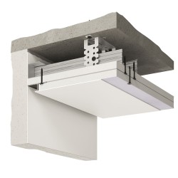 Плинтус алюминиевый теневой с подсветкой Decaro D002A Black Черный 2000×45×14,5