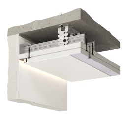 Плинтус алюминиевый теневой с подсветкой Decaro D002A Black Черный 2000×45×14,5