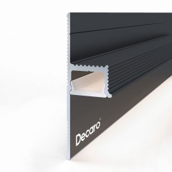 Плинтус алюминиевый теневой с подсветкой Decaro D003A Black Черный 2000×50×14,5