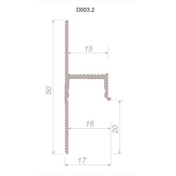 Плинтус алюминиевый теневой с подсветкой Decaro D003.2A Black Черный 2000×50×17