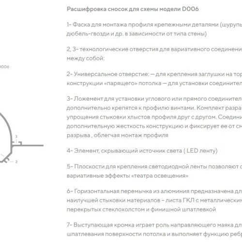 Профиль алюминиевый теневой под покраску с подсветкой Decaro D006 2000×75×70 Профиль алюминиевый теневой под покраску с подсветкой Decaro D006 2000×75×70