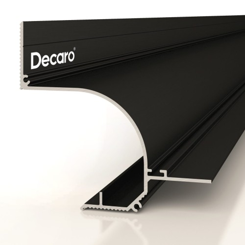 Профиль алюминиевый теневой с подсветкой Decaro D006A Black Черный 2000×75×70 Профиль алюминиевый теневой с подсветкой Decaro D006A Black Черный 2000×75×70