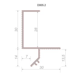 Профиль алюминиевый теневой Decaro D005.2A Black Черный 2000×30×44