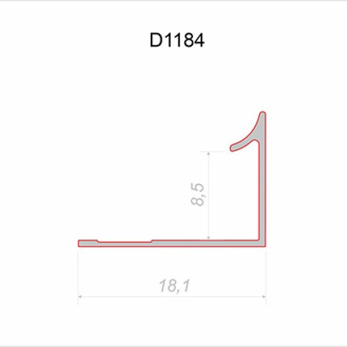 Профиль алюминиевый теневой угловой Decaro D1184 Black anodizer Черный 3000×18,1×8,5 Профиль алюминиевый теневой угловой Decaro D1184 Black anodizer Черный 3000×18,1×8,5