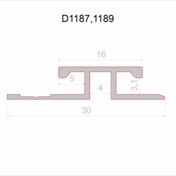 Профиль алюминиевый теневой соединительный Decaro D1189 Copper Медный 3000×30×3,1