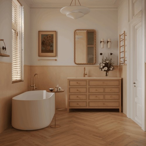 Кварцвиниловая плитка Norland клеевая Parquet LVT Saver Sand 1067-2 венгерская елка 590×118×2,5