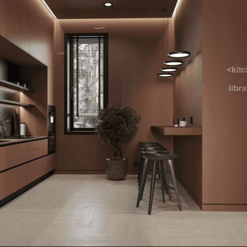 Кварцвиниловая плитка Norland клеевая Parquet LVT Easy Plank 1067-5 венгерская елка 590×118×2,5