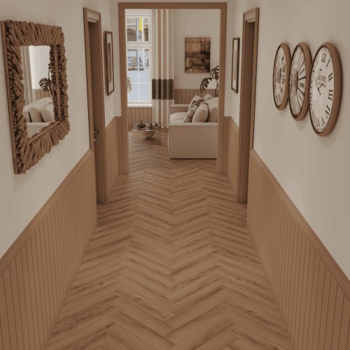 Кварцвиниловая плитка Norland клеевая Parquet S LVT Senezh 1056-5 венгерская елка 590×118×2,5